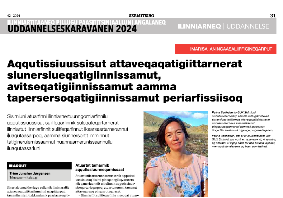 Sermitsiami ilanngutassiami sammisaq: aqqutissiuussisut attaveqaqatigiittarnerat